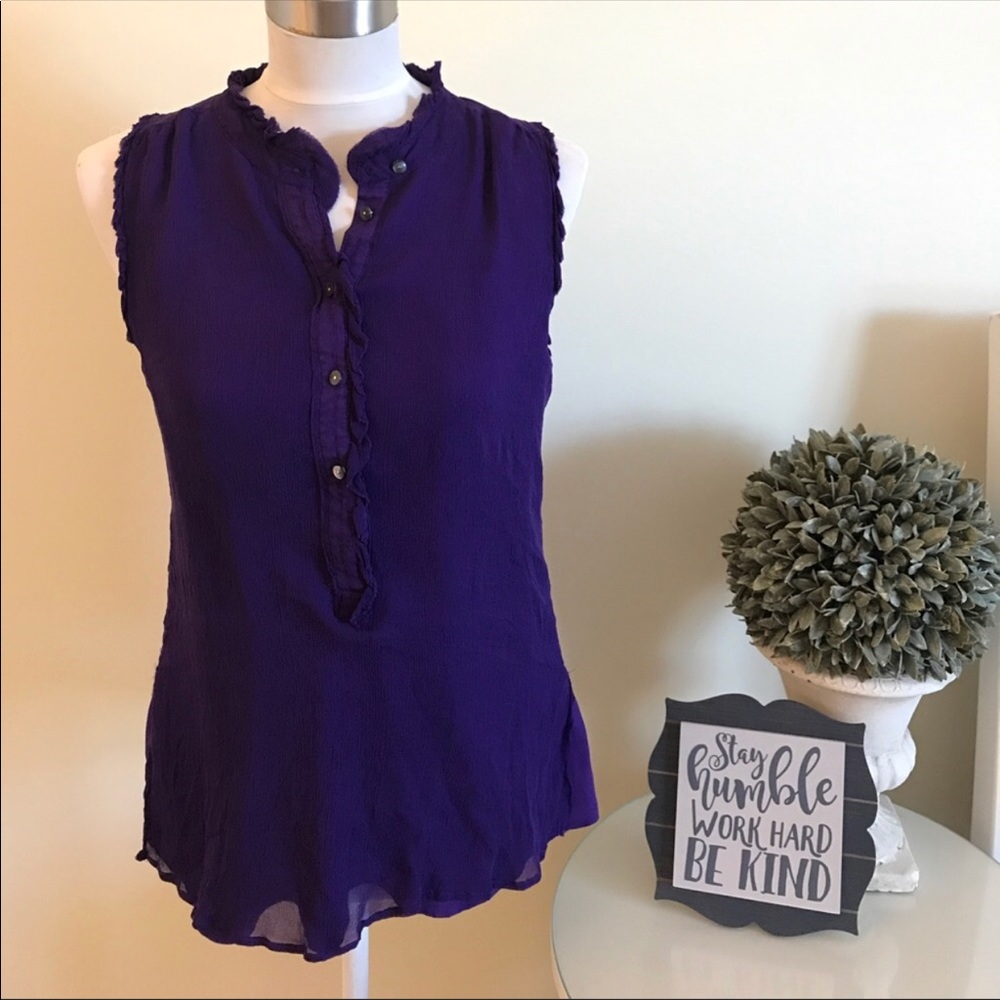 J Crew silk purple blouse size 12